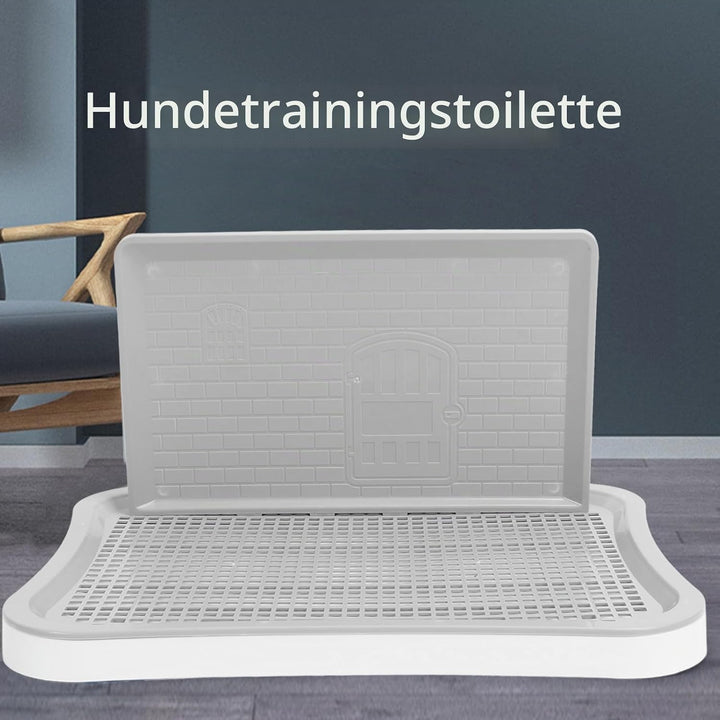 VBESTLIFE Hundetöpfchen-Tablett, Haustier-Hundetrainings-Toilette für den Innenbereich mit Wandsäule