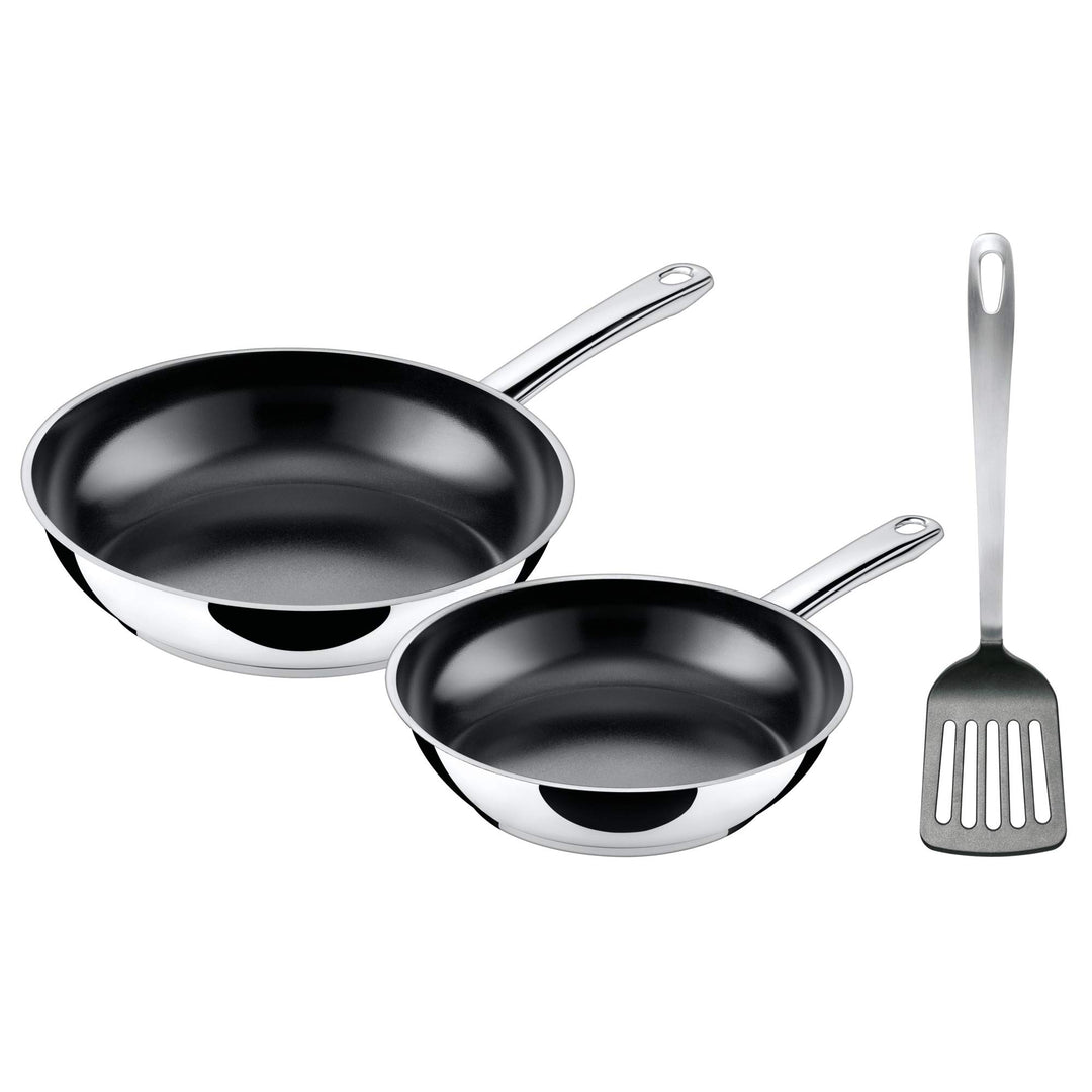 Silit Talis Pfannenset 3-teilig, mit Pfannenwender, Bratpfanne 24, 20 cm, Pfanne Induktion, Edelstah