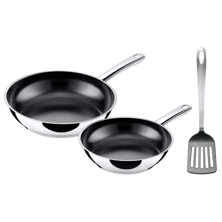 Silit Talis Pfannenset 3-teilig, mit Pfannenwender, Bratpfanne 24, 20 cm, Pfanne Induktion, Edelstah