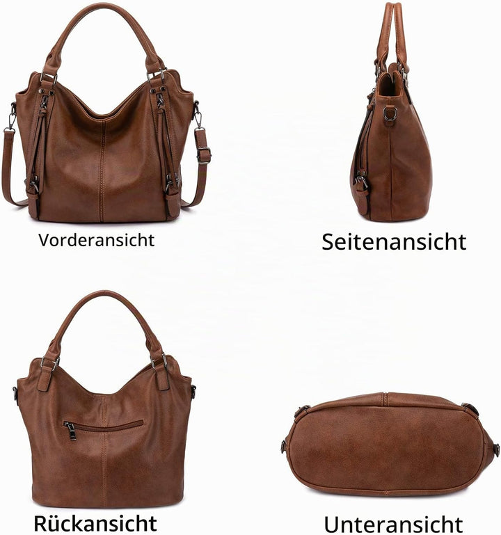 Realer Damen Handtaschen Mittel Shopper Lederhandtasche Schultertasche Umhängetasche Geldbörse Hobo