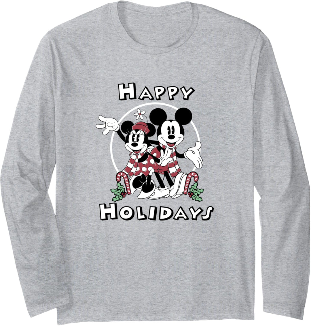 Disney Mickey & Minnie Weihnachten Candy Canes Happy Holiday Langarmshirt