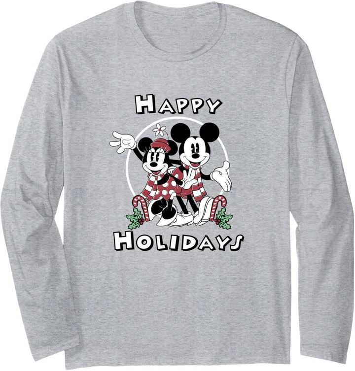 Disney Mickey & Minnie Weihnachten Candy Canes Happy Holiday Langarmshirt