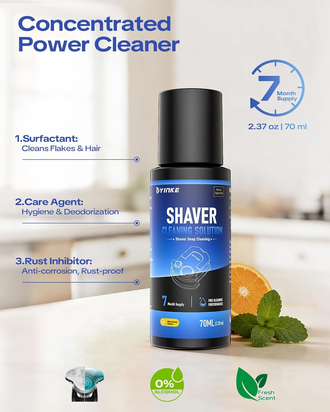 Rasierer Reinigungsnachfüllung 14-monatiger Vorrat für Braun Clean & Renew Nachfüllkartusche CCR, Au