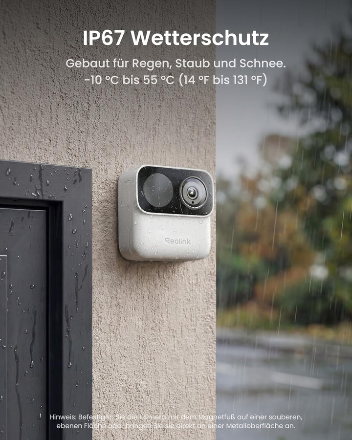 Reolink Magnetische Kabellose Überwachungskamera Aussen&amp;Innen, 9 Monate Akkulaufzeit, 2,4/5GHz WLAN,