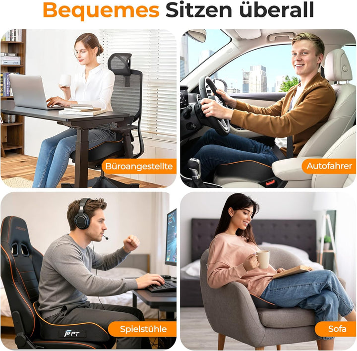 Sitzkissen - Ergonomisches Sitzkissen für Bürostühle, Autositze, Spielstühle, mit komfortabler Unter