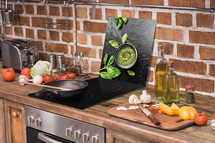 DarHaus Herdabdeckplatte einteilig 45x52 cm Ceranfeld Abdeckung Glas Spritzschutz Abdeckplatte Glasp