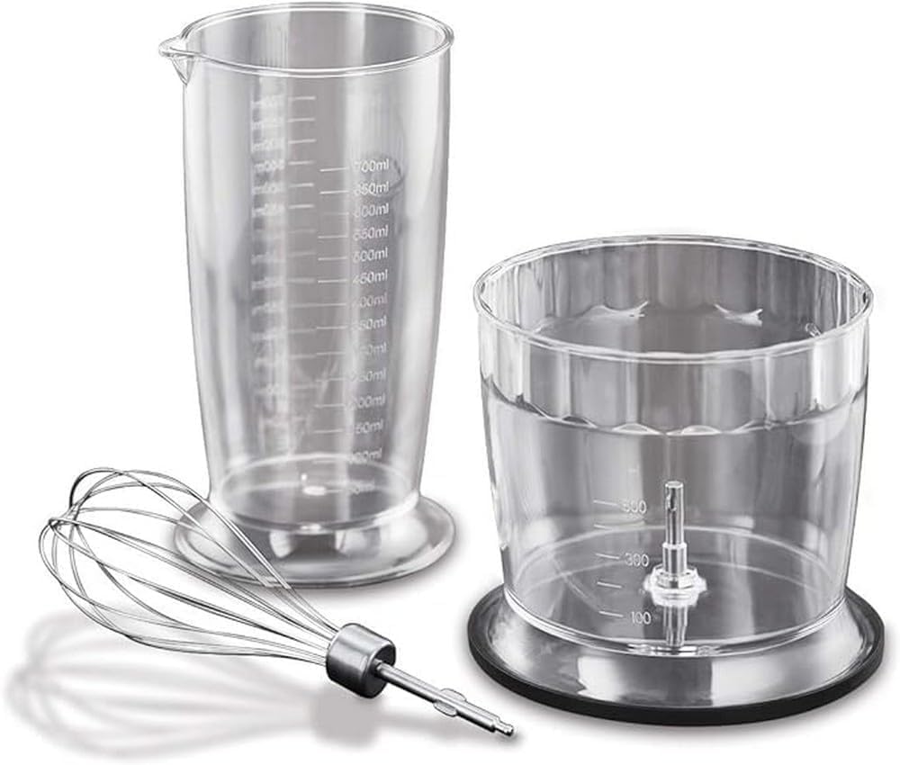 Russell Hobbs Stabmixer [3-in-1: Pürierstab/Zerkleinerer, Mixer- & Schneebesenaufsatz] Matt Schwarz