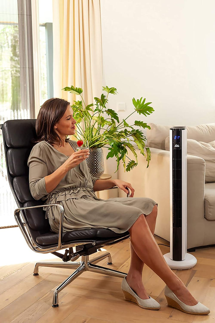 Solis Easy Breezy 757 Ventilator Leise - Turmventilator - Ventilator mit Fernbedienung und Temperatu
