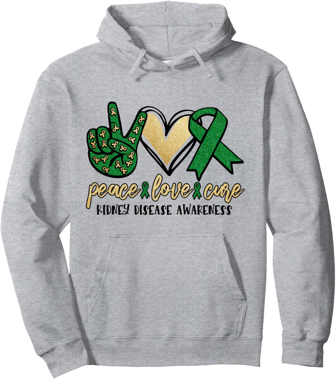 Peace Love Cure Band für Nierenerkrankungen, Orange Pullover Hoodie