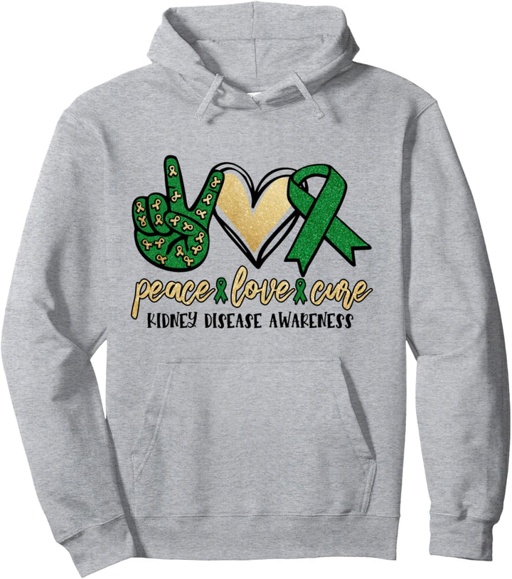 Peace Love Cure Band für Nierenerkrankungen, Orange Pullover Hoodie