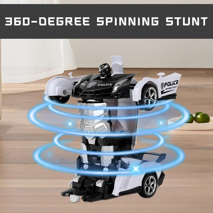 2 in 1 Transformator Ferngesteuertes Auto,1:18 Transformator Spielzeug,RC Auto Transform Roboter Spi