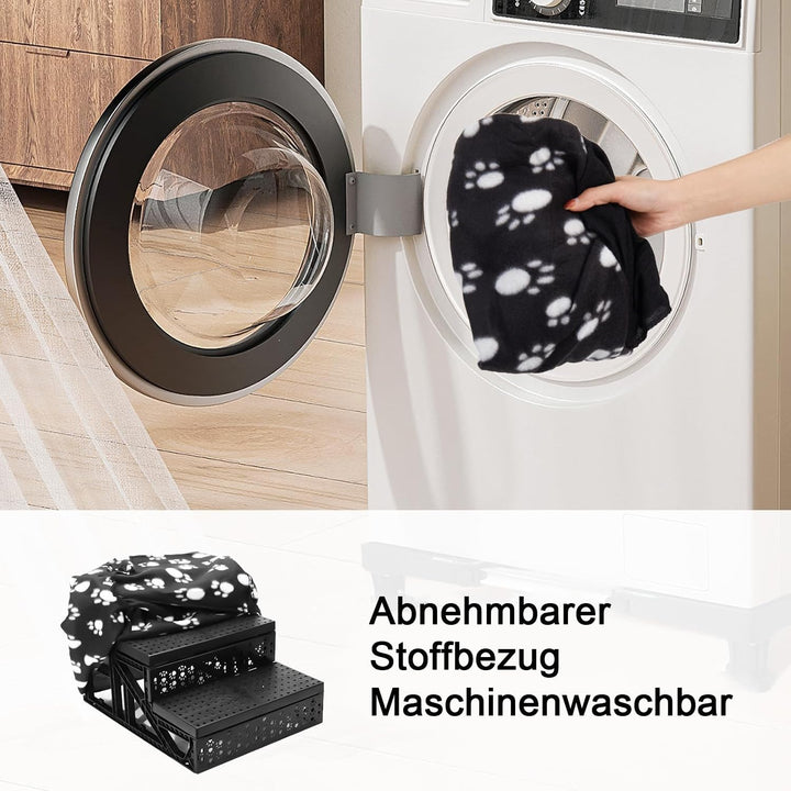 Trintion 3 Stufige Haustiertreppe Tragbar mit Weicher Gepolsterter Rutschfester Abdeckung für Grosse