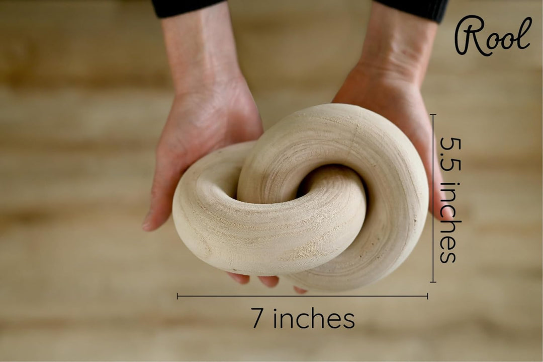 Rool Couchtisch-Dekoration, Holzknoten-Dekoration, Holzkette, Gliederdekoration, Couchtisch, Bücher,