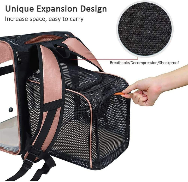 Transporttasche Rucksack Haustiere Hunde Katzen 10kg, Erweiterbare Grosse Tragbare Katzenrucksack Hu