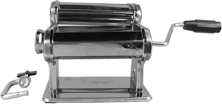 Nudelmaschine, Pizzateig-Roller, Teigroller aus Edelstahl mit Handkurbel, Teigausrollmaschine mit 7
