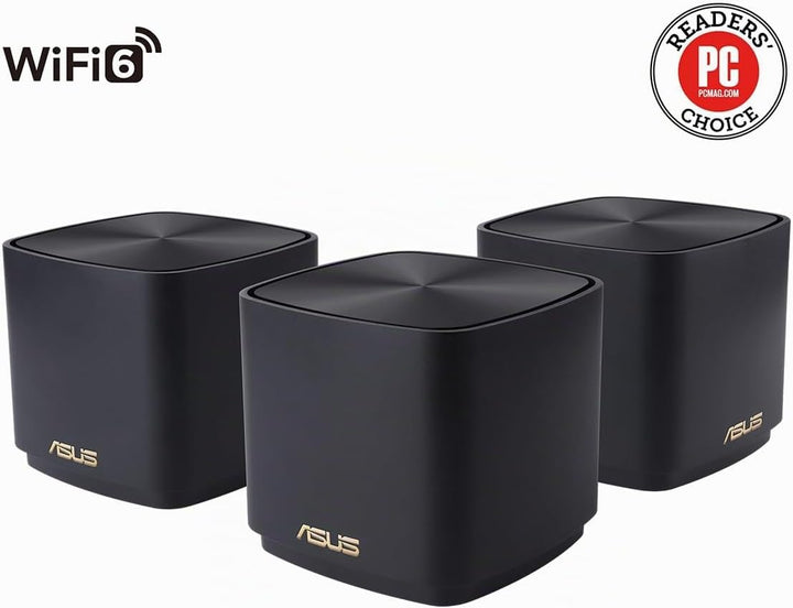 ASUS Ai Mesh AX-WLAN System ZenWiFi XD4 Schwarz (3in1 Mesh Zugangspunkte-Set, AX1800 WiFi 6, 2x Giga
