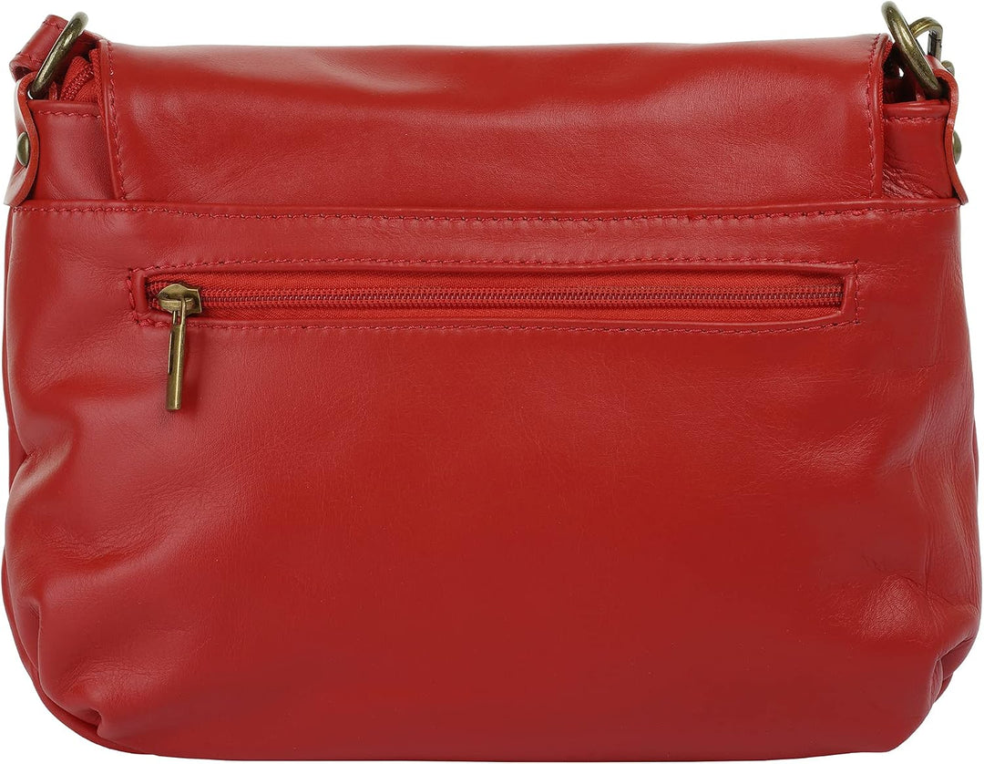 piké Umhängetasche echt Leder Damen - 015805 Rot, Rot