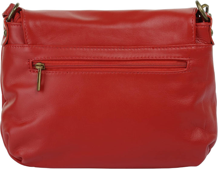 piké Umhängetasche echt Leder Damen - 015805 Rot, Rot