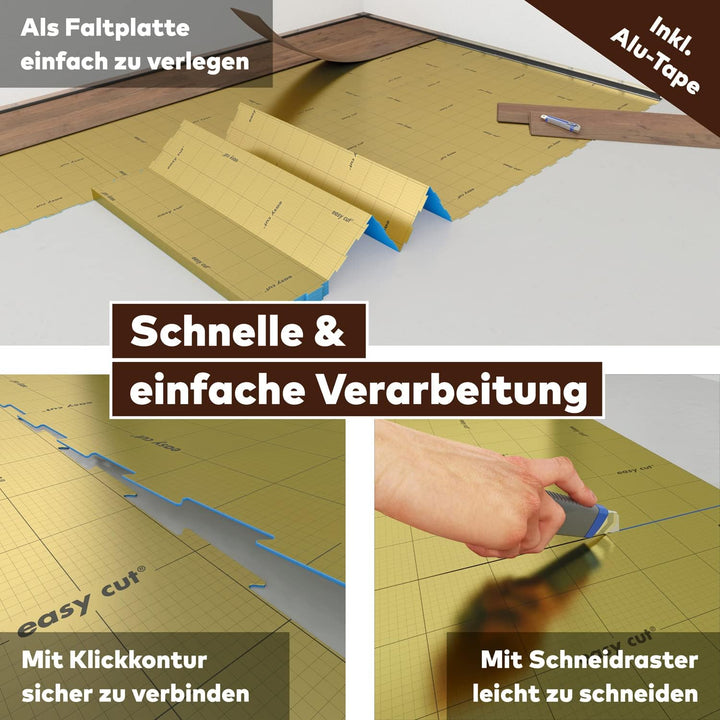 SELITBLOC 1,5 mm GripTec – 10,2 m² + Tape Verlegeunterlage für Vinyl- und Designböden mit rutschhemm