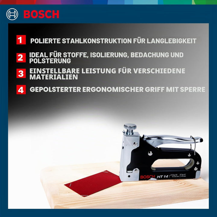 Bosch Professional Handtacker HT 14 (Holz, Klammertyp 53), Handtacker HT 14