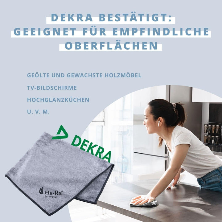 Ha-Ra Fenster-Putz-Set ein Team I Fensterwischer 32cm I Konzentrierte Vollpflege 500ml I Microfaser