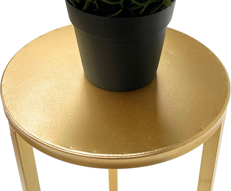 DanDiBo Blumenhocker Metall Gold Rund Blumenständer Beistelltisch 96510 Blumensäule Modern Pflanzens