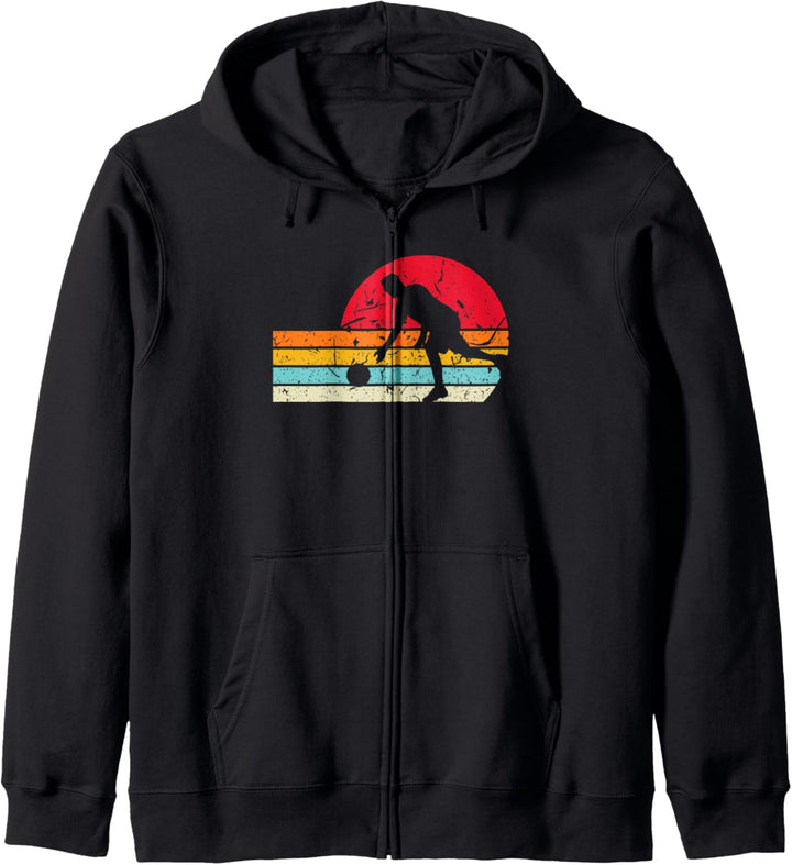 Vintage Bowling Design für Bowler Retro Kapuzenjacke