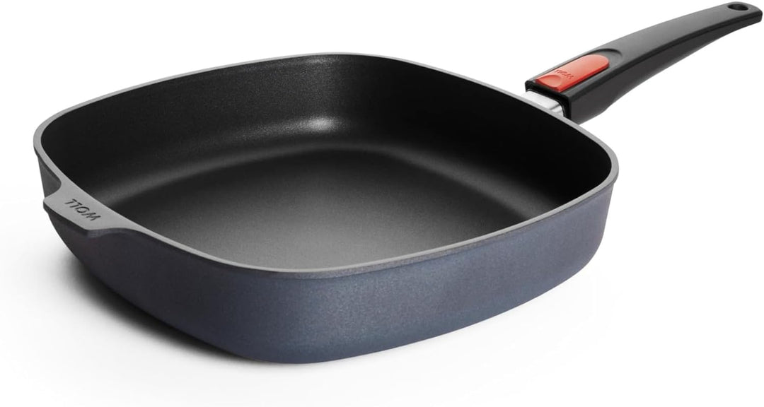 Woll Diamond Lite Viereckpfanne - Induktiv -, 28x28 cm, 6 cm hoch, mit abnehmbarem Stiel - Geeignet