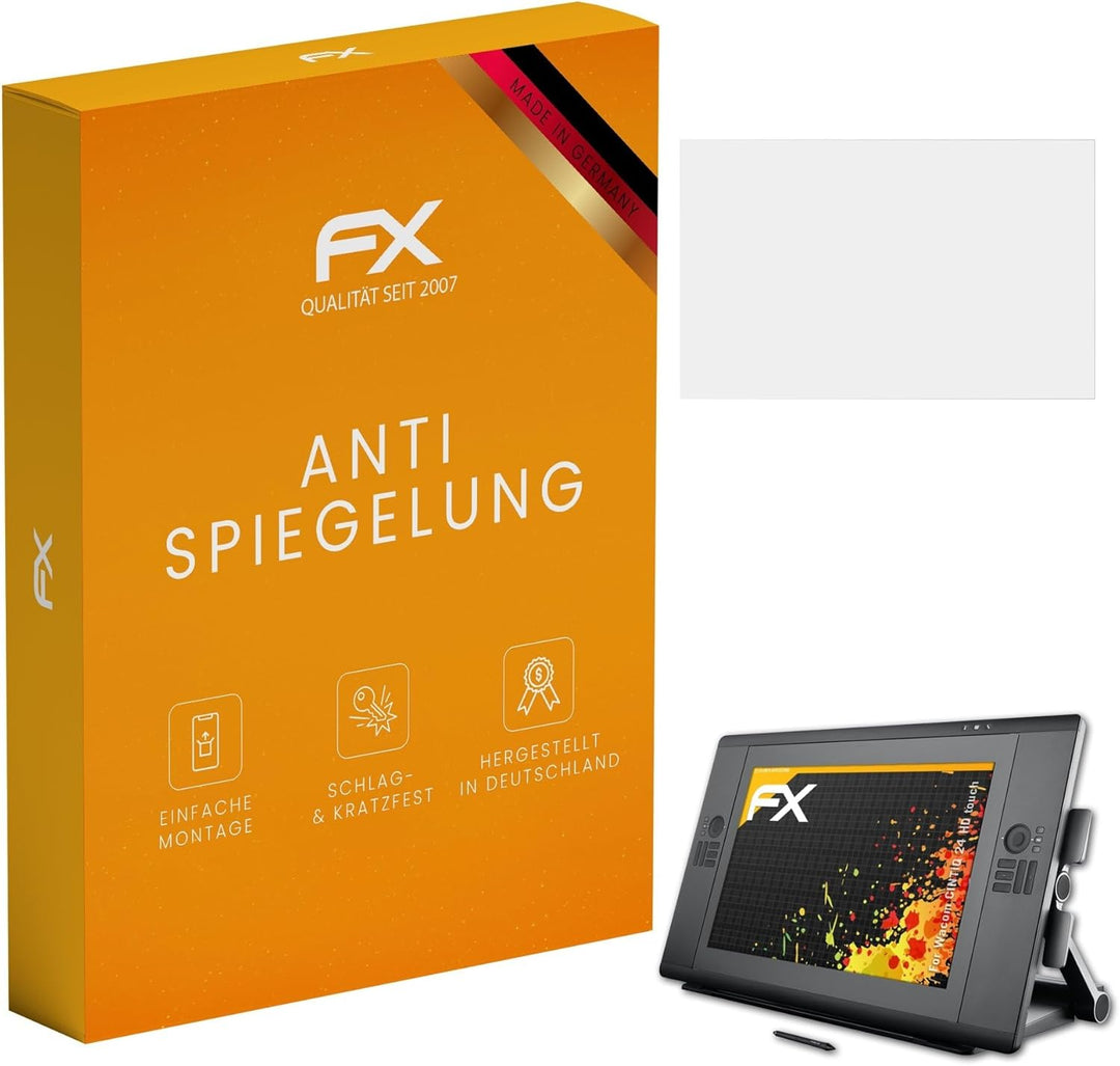 atFoliX Panzerfolie kompatibel mit Wacom CINTIQ 24 HD touch Schutzfolie, entspiegelnde und stossdämp