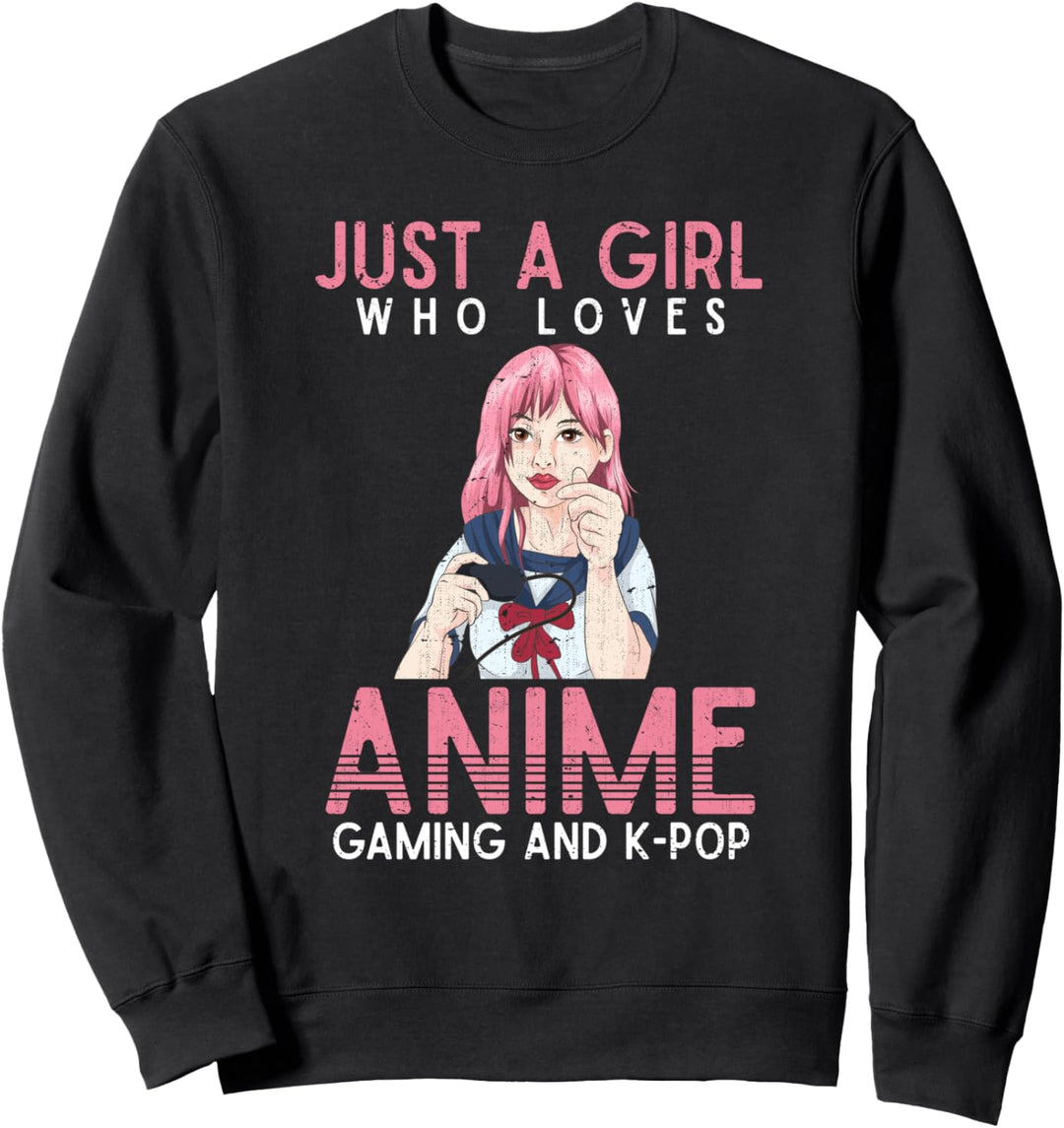 Nur ein Mädchen das Anime Gaming und Kpop liebt Anime Sweatshirt
