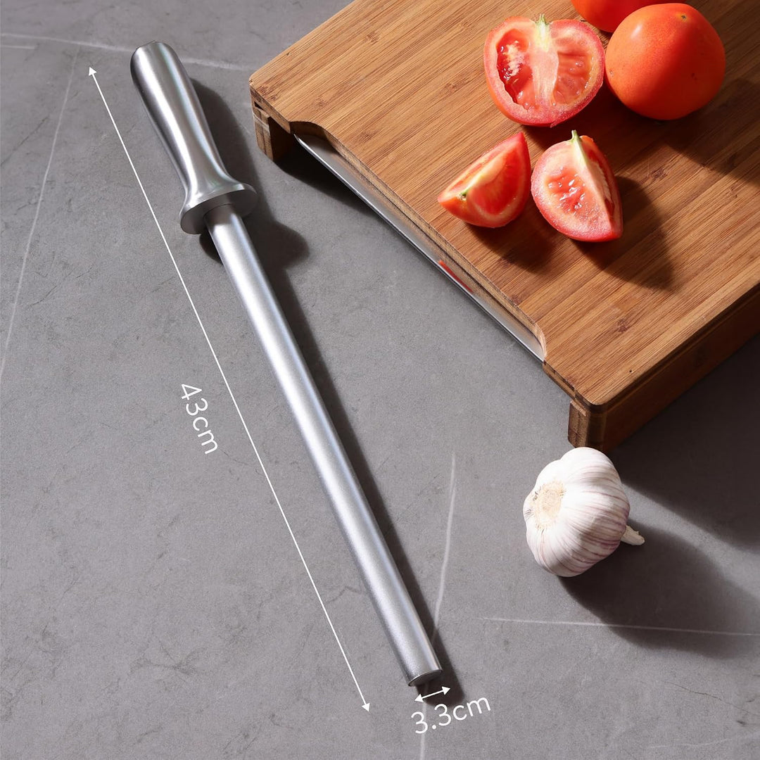 Navaris Wetzstahl für Messer - 43 cm Wetzstab - Messerschärfer mit Diamantbeschichtung - Diamant Mes