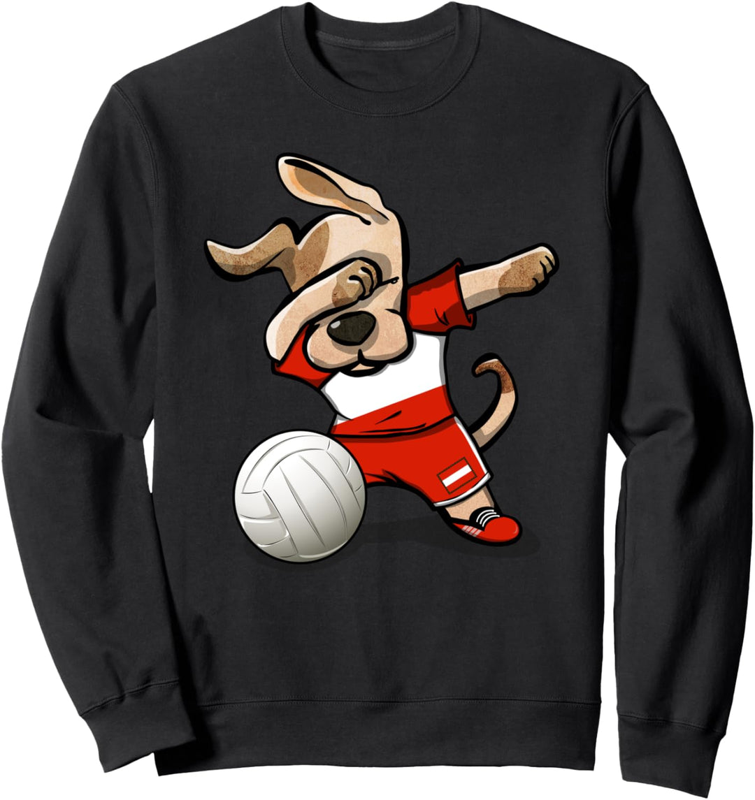 Tupfender Hund Österreich Volleyball Österreichische Flagge Sweatshirt
