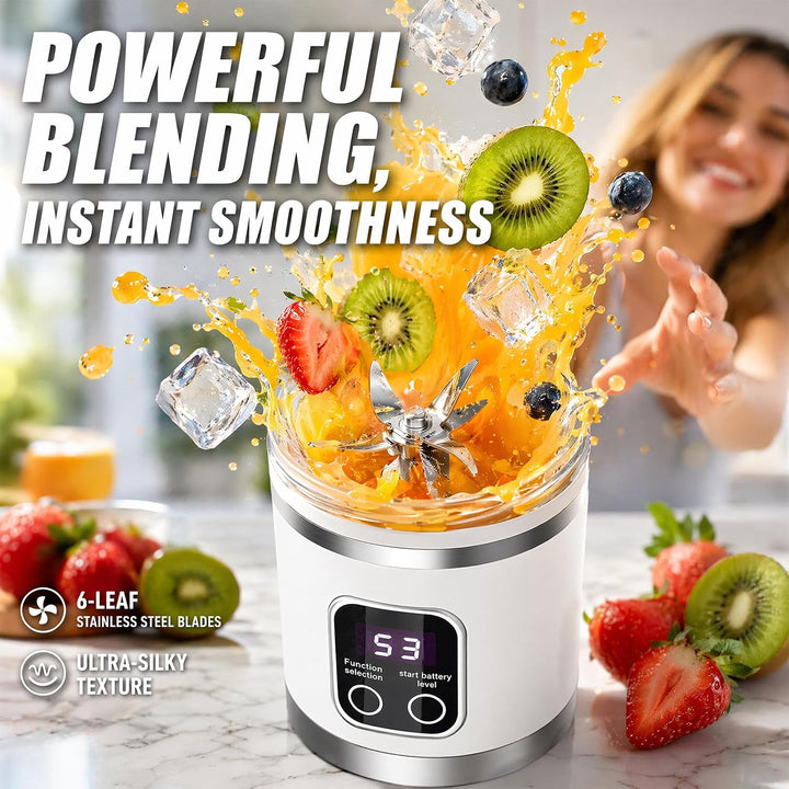 Tragbarer Mixer Smoothie Maker, Mixer to go 700 ml, Typ-C Wiederaufladbar, Becher mit Auslaufsichere