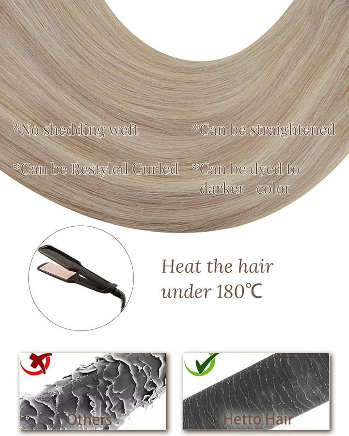 Hetto Extensions Echthaar Tressen Blond Extensions Tressen Echthaar Highlight Tressen Echthaar Exten