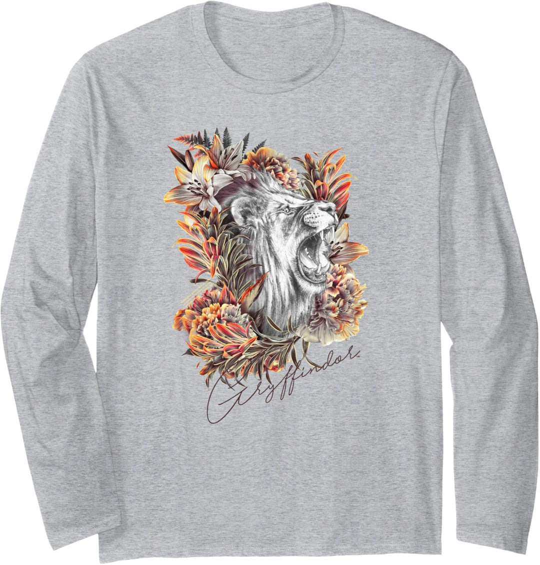 Harry Potter Gryffindor Floral Lion Mascot Langarmshirt