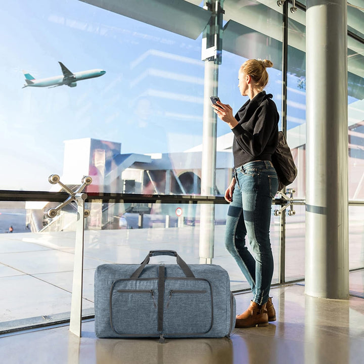 Vomgomfom Leichte Faltbare Reisetasche Gross 115L Sporttasche Damen Herren mit Schuhfach, Travel Duf