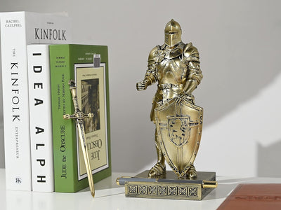 HDMbigmi King's Guard Ornament Ritter Statue für Schreibtisch, Desktop Zubehör Stifthalter Stifthalt