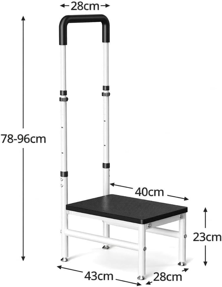 Stuhl mit Griff für Erwachsene und Senioren, robuste Holzplattform mit einstufigem Sitz, Verstellbar