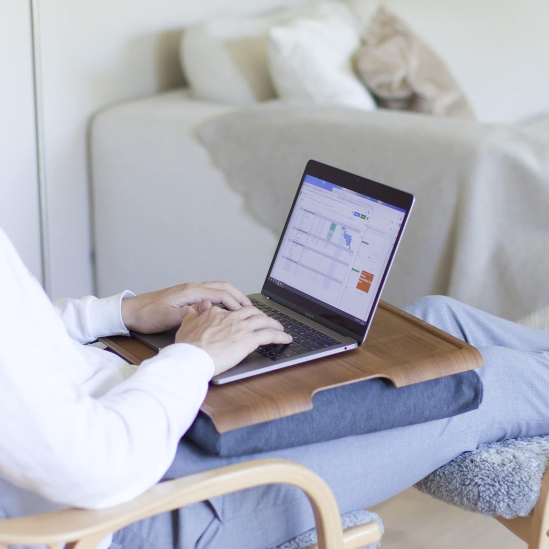 Bosign. Knietablett Laptray mit Sitzsack-Kissen für Laptop, Frühstück. Rutschfestes Tablett. Abnehmb