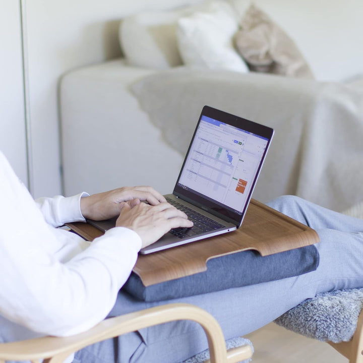 Bosign. Knietablett Laptray mit Sitzsack-Kissen für Laptop, Frühstück. Rutschfestes Tablett. Abnehmb