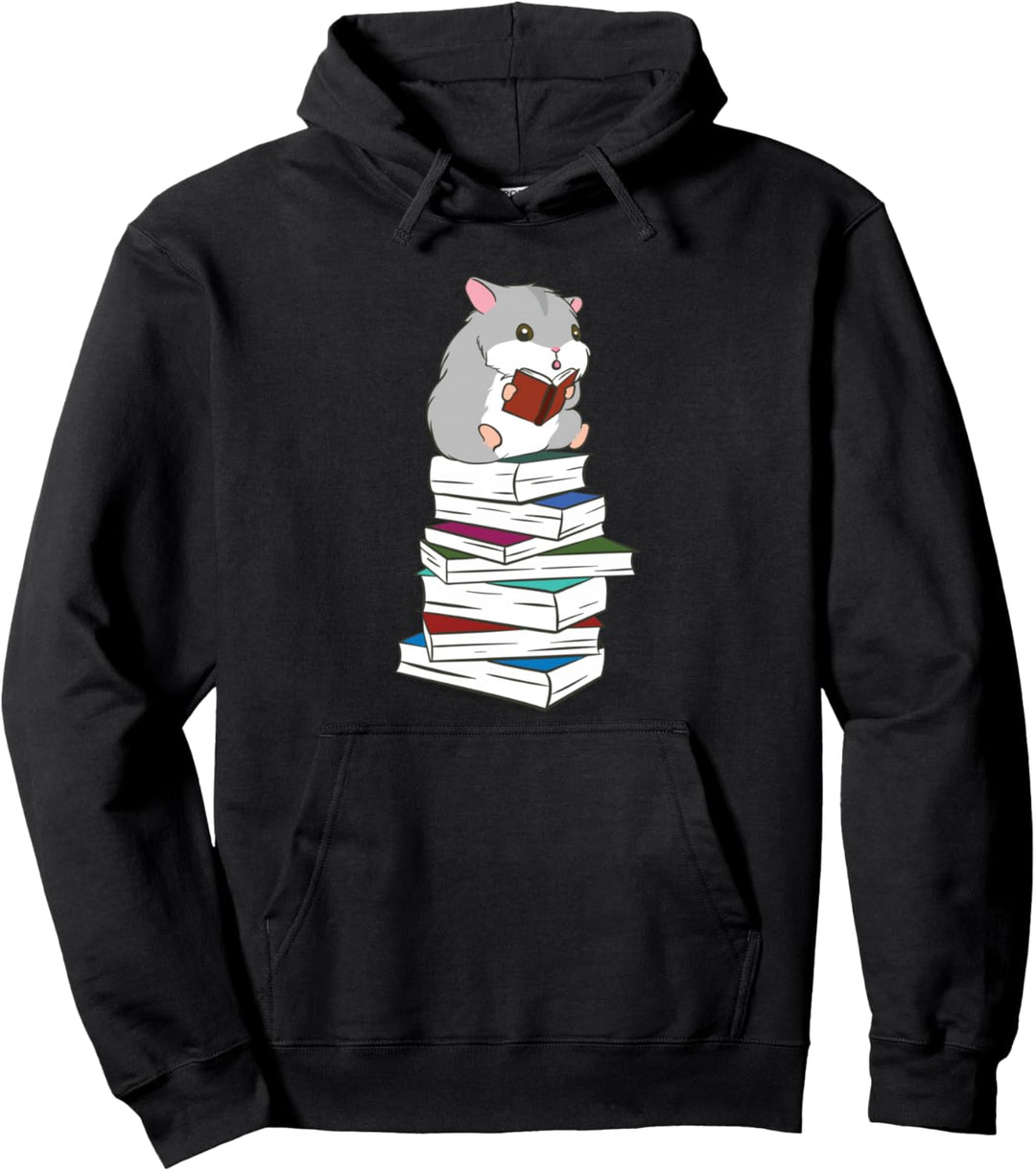 Niedlicher Hamster Buch Leseratte Nager Pullover Hoodie