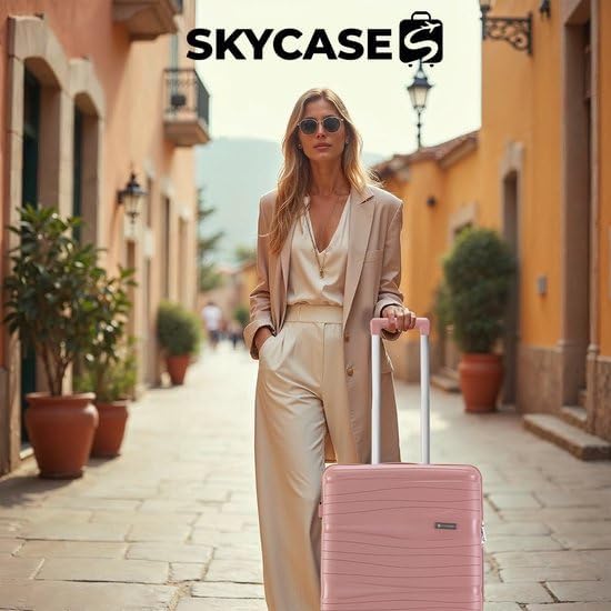 Travel One Kofferset 4-teilig – Rosa – Trolley Set 32L/60L/98L mit Zahlenschloss & 360° Rollen Rosa
