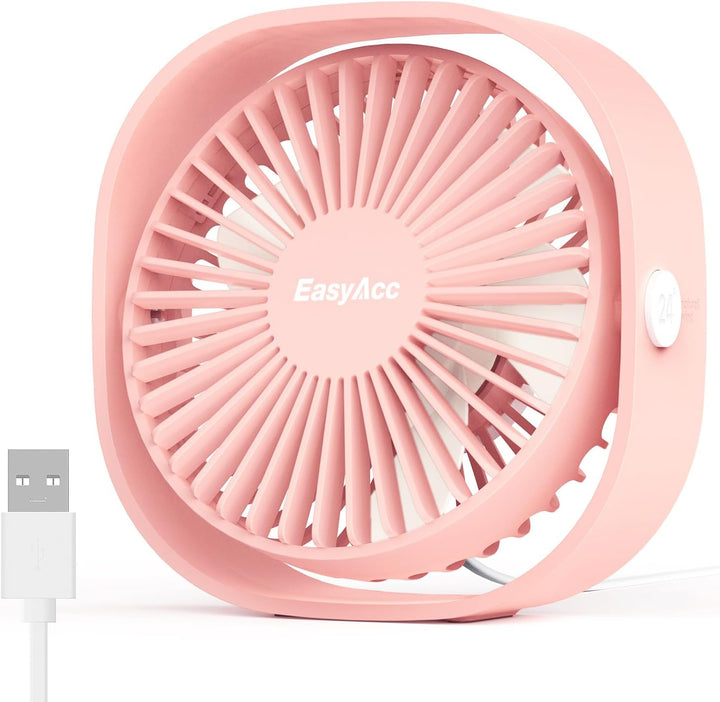 EasyAcc USB Ventilator, Mini Ventilator USB Tischventilator leise Klein 2 Jahre Garantie Starker Exq