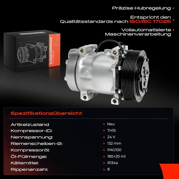 Frankberg Kompressor Klimaanlage Kompatibel mit FH 12 340 380 390 420 430 460 500 Trucks 1993-2005 F