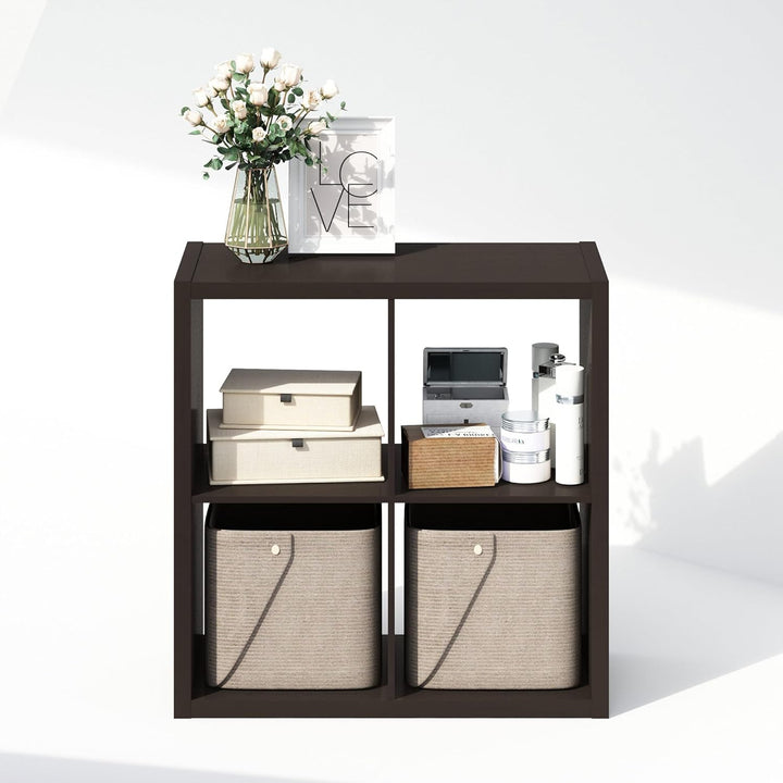 Furinno Cubic Offenes Rückwand-Multifunktionsregal für Kleidung &amp; Schrankaufbewahrung, 4-Fächer, Dun