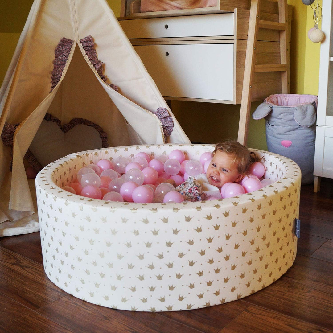 KiddyMoon Bällebad 90X30cm/KEINE Bälle Bällepool Ohne Bälle Für Babys KinRund, Hellgrau 90x30cm/KEIN