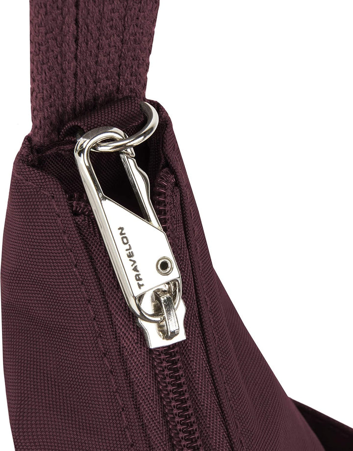 Travelon Unisex Essentials Umhängetasche Compact Crossbody Dunkles Bordeauxrot, Compact Crossbody Du