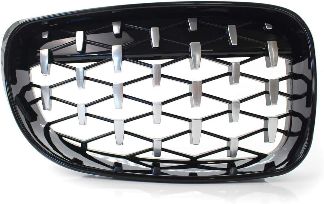 GSRECY Frontstossstange Kidney Diamond Auflage Kühlergrill für 1er E81 E82 E87 E88 LCI 2007-2013