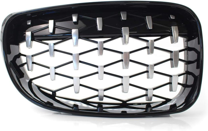 GSRECY Frontstossstange Kidney Diamond Auflage Kühlergrill für 1er E81 E82 E87 E88 LCI 2007-2013
