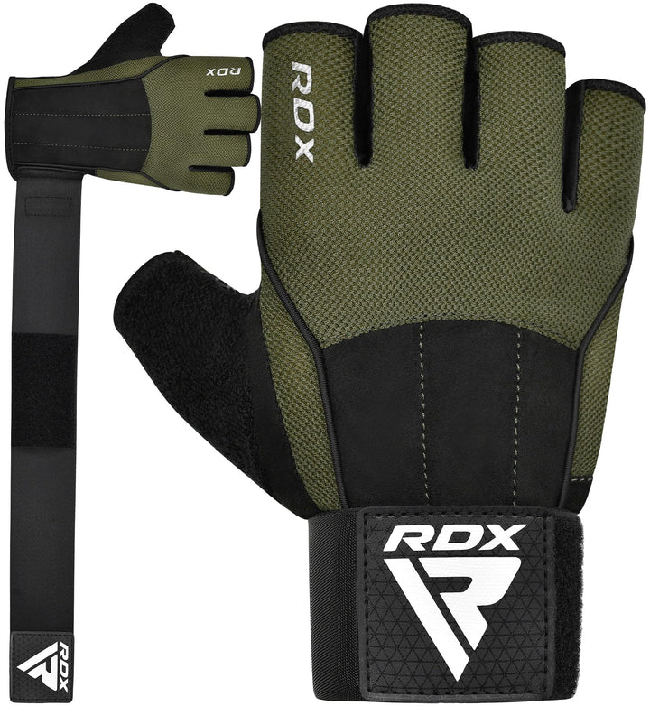 RDX Fitness Handschuhe, Trainingshandschuhe mit 3 Handgelenk-Stabilisierungsplatten, 15 Zoll Langer